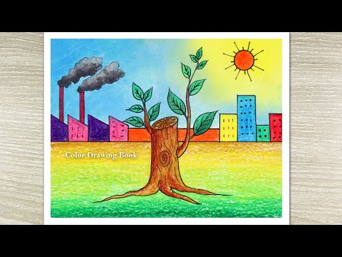 How to Draw Save Trees Save Nature poster, Environment day drawing