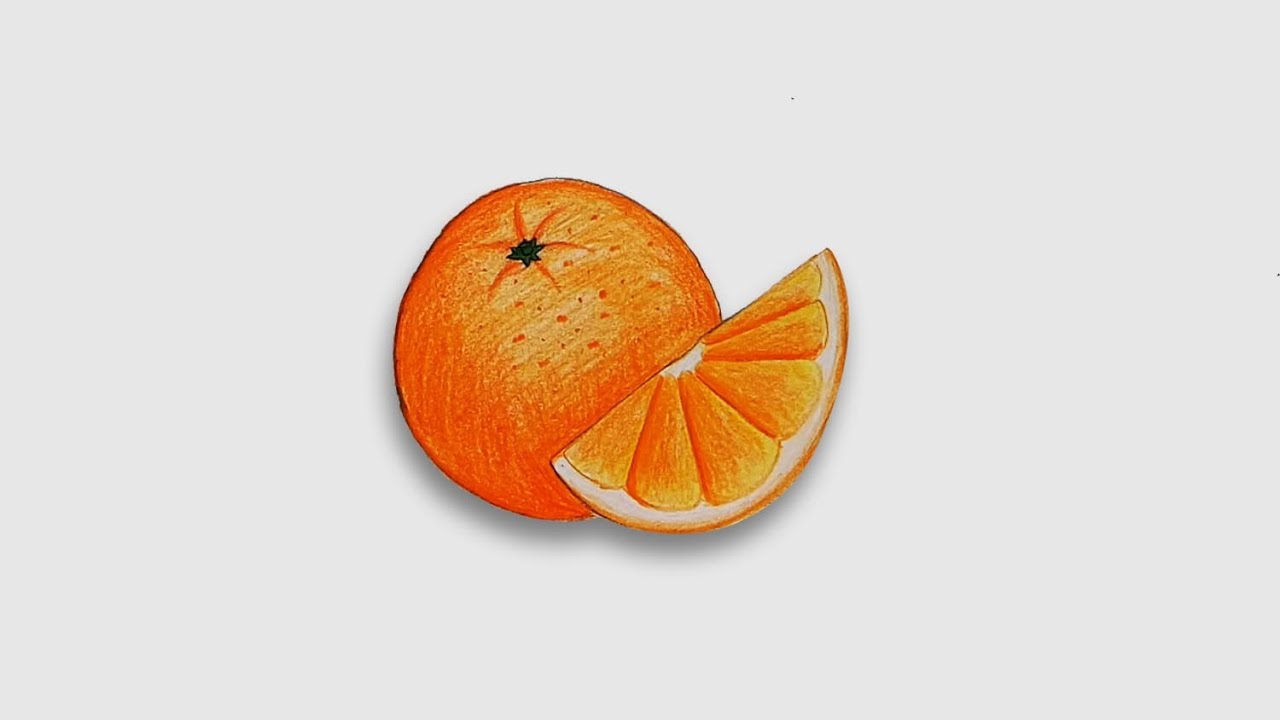 Мандарин легкие. Апельсин рисунок. Долька апельсина рисунок. Апельсин цветными карандашами. Нарисовать апельсин.